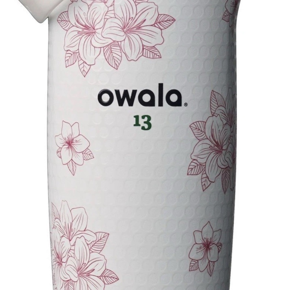 Owala ‘Zalea Water Bottle - White with Pink Flowers - Masters - Golf - Augusta